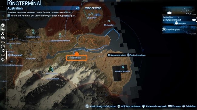 Fundort des Preppers Geisterjäger auf der Karte von Death Stranding 2 Fundort des Preppers Geisterjäger auf der Karte von Death Stranding 2