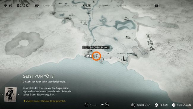 Standort vom Küsten-Duellbaum. Standort vom Küsten-Duellbaum.