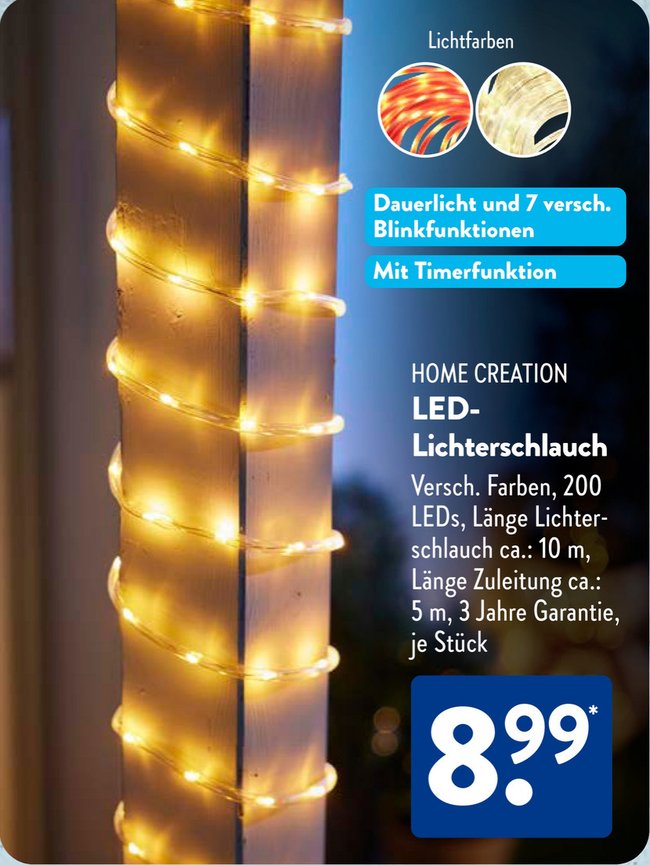 Der LED-Lichterschlauch bei Aldi. Der LED-Lichterschlauch bei Aldi.
