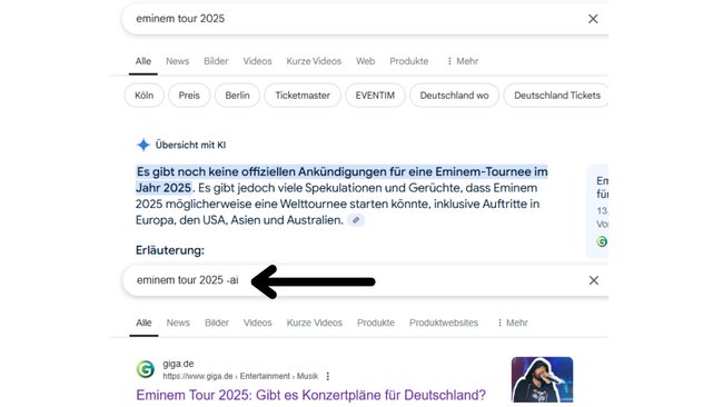 KI-Suche Google entfernen KI-Suche Google entfernen