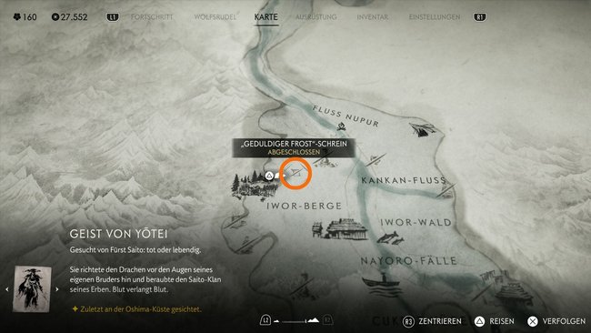 Fundort vom "Geduldiger Frost"-Schrein Fundort vom "Geduldiger Frost"-Schrein