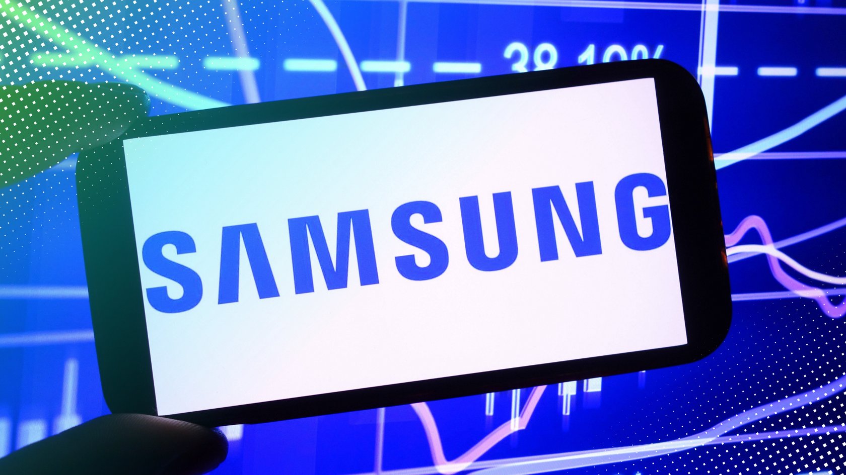 Smartphone mit Samsung-Logo Smartphone mit Samsung-Logo