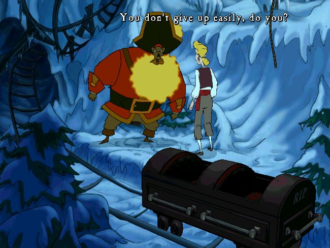 Endlich geht es LeChuck an den Kragen. Endlich geht es LeChuck an den Kragen.