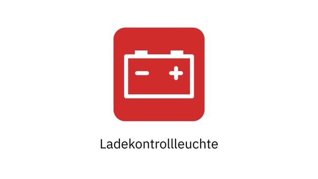 Die Grafik zeigt eine Ladekontrolleuchte in Form einer Batterie vor einem roten Hintergrund. Die Grafik zeigt eine Ladekontrolleuchte in Form einer Batterie vor einem roten Hintergrund.
