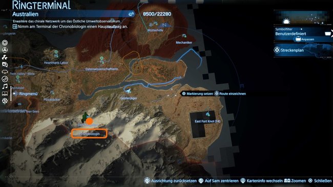 Fundort der Prepperin Chronobiologin auf der Karte von Death Stranding 2 Fundort der Prepperin Chronobiologin auf der Karte von Death Stranding 2