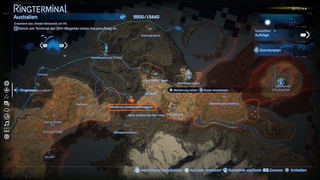 Fundort der Einrichtung Nördliches Umweltobservatorium auf der Karte von Death Stranding 2 Fundort der Einrichtung Nördliches Umweltobservatorium auf der Karte von Death Stranding 2