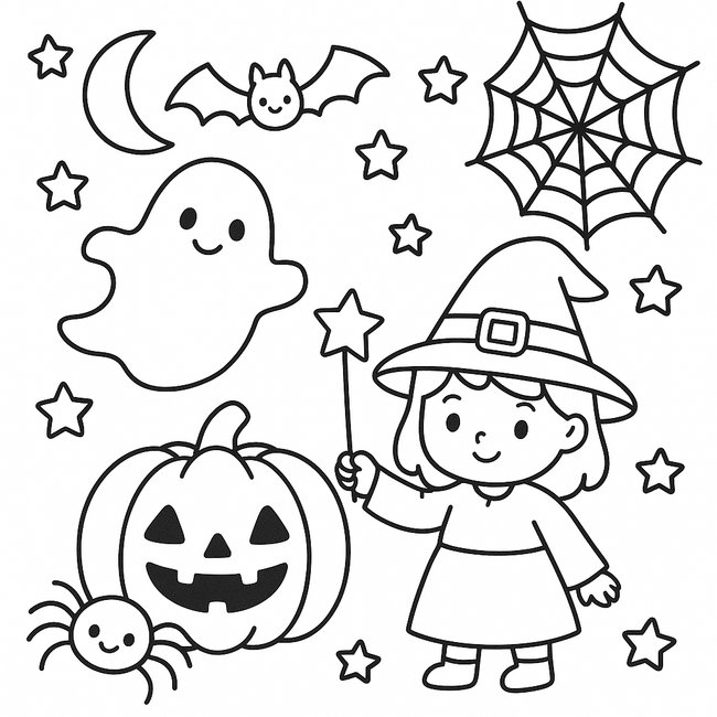 Halloween-Ausmalbild von ChatGPT Halloween-Ausmalbild von ChatGPT