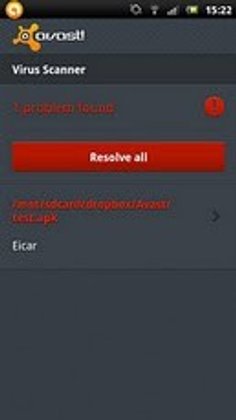 Avast Mobile Security fuer Android Virus Scanner Fund Avast Mobile Security fuer Android Virus Scanner Fund