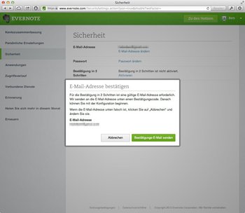E-Mail-Adresse bestätigen