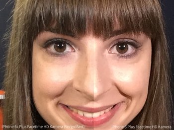 iPhone 6s Plus vs iPhone 6 Plus Facetime HD Frontkamera Facetime HD Frontkamera (vergrößert)
