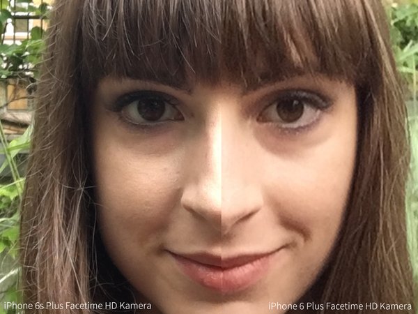 iPhone 6s Plus vs iPhone 6 Plus Facetime HD Frontkamera Facetime HD Frontkamera (vergrößert)