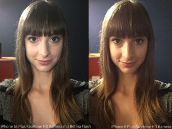 iPhone 6s Plus mit Retina Flash vs iPhone 6 Plus Facetime HD Frontkamera Facetime HD Frontkamera