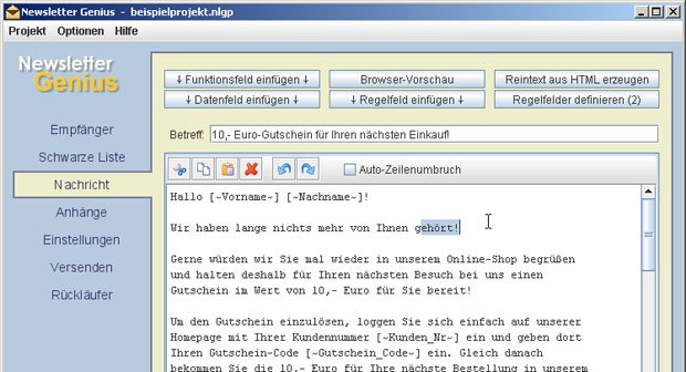 Newsletter Genius versendet automatisiert Serien-Mails und Newsletter an mehrere Empfänger.
