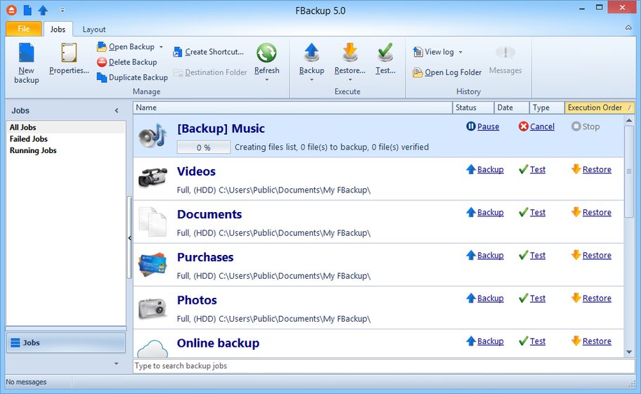 Einfacher und trotzdem komfortabler als mit der Freeware FBackup kann ein Backup doch gar nicht laufen fbackup hauptfenster