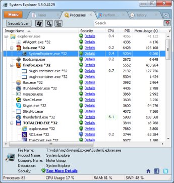 System Explorer ist ein hervorragender Ersatz für den Windows Task Manager System Explorer