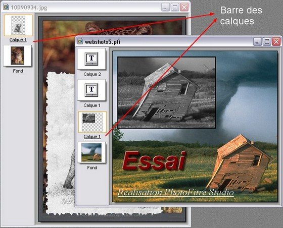 Ebenenverwaltung unter PhotoFiltre PhotoFiltre Ebenen