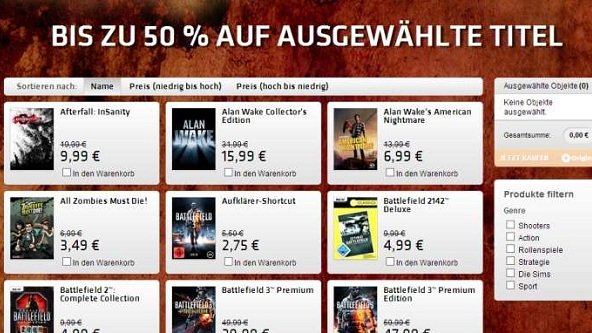 Hier sieht ihr nur wenige der vielen Origin Games