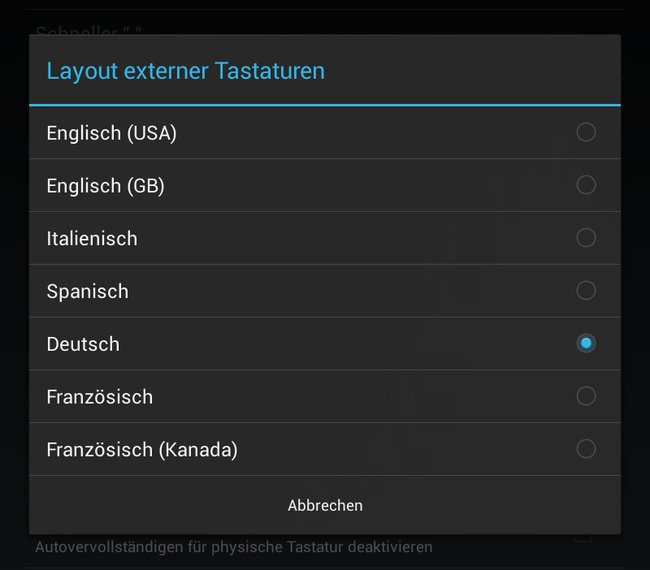 Korrektes Layout für Android-Bluetooth-Tastaturen 10