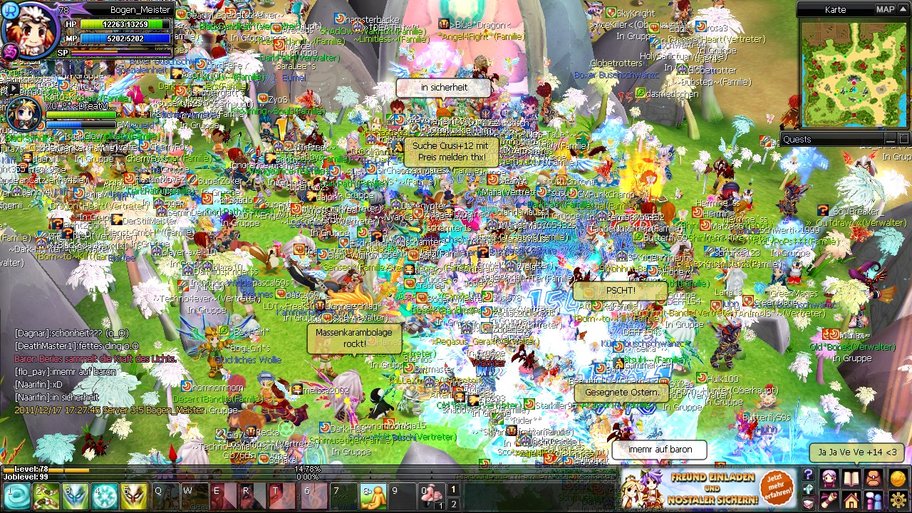 NosTale: Eine solche Massenkaramboulage bringt schon einmal den Server zum Schwanken (Bild von Bogen_Meister)
