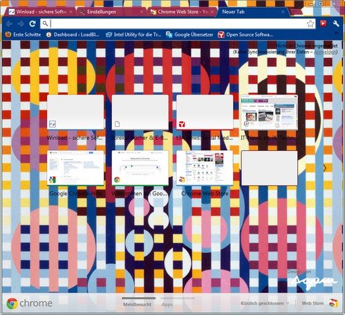 Google Chrome mit beispielhaften neuen Design