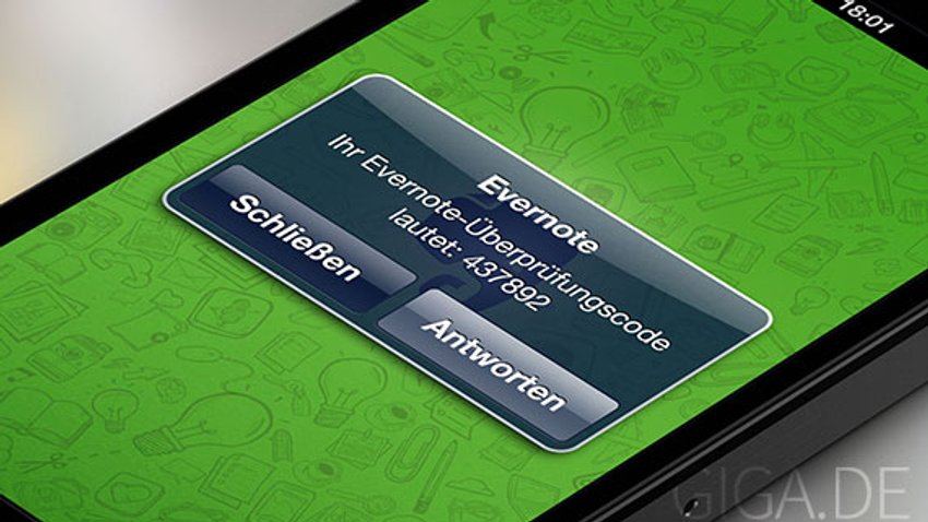 Evernote mit 2-Faktor-Authentifizierung
