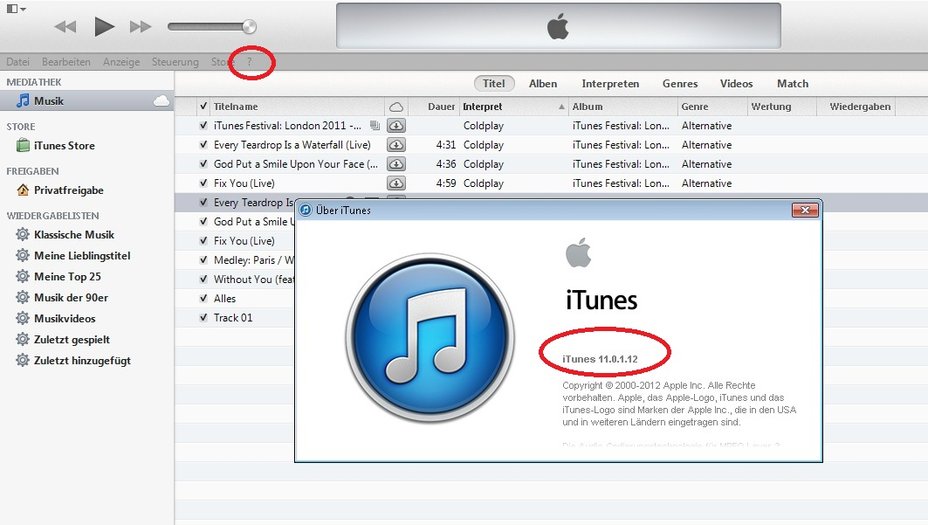 Stellen Sie zur Behebung des Fehlers 4002 in iTunes sicher, dass sich das Programm in der neuesten Version auf Ihrem Rechner befindet. iTunes Fehler 4002 Screenshot