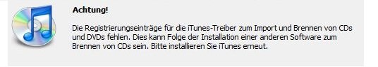 Bei anhaltenden Fehlermeldungen sollten Sie iTunes deinstallieren und in einer neuen Version wieder einrichten iTunes deinstallieren Screenshot