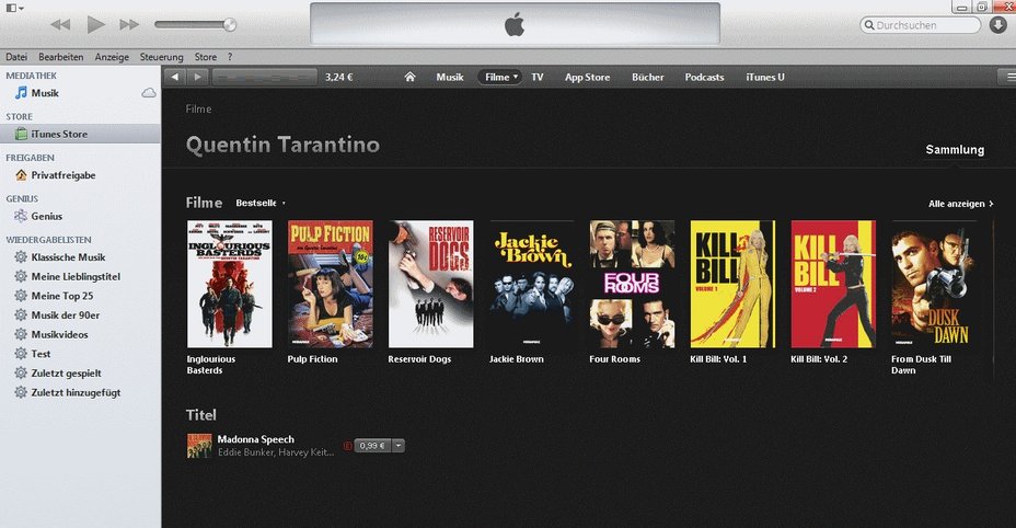 Erstmalig in der Geschichte von iTunes war es mit Version 7 möglich, ganze Filme im Store zu kaufen iTunes Geschichte Filme