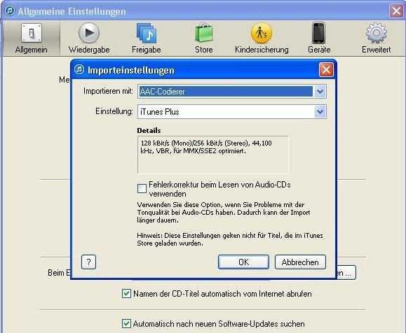 Sollte eine Synchronisation in iTunes durch eine fehlerhafte Mediendatei hervorgerufen werden, versuchen Sie diese zu brennen und wieder auf Ihr System zu rippen. iTunes Probleme Synchronisation Screenshot