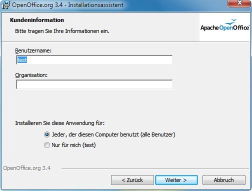 OpenOffice Installation Info