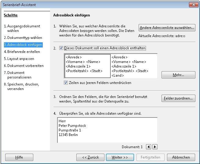 Mit dem dazugehörigen Assistenten kann man Serienbriefe in OpenOffice schnell und einfach erstellen OpenOffice Serienbrief Assistent