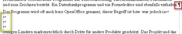 OpenOffice Zeilenumbruch Absatz