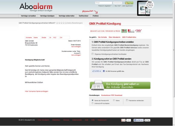 Kuendigung-GMX-ProMail