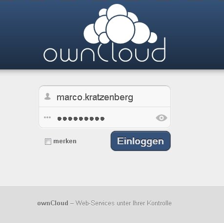 Owncloud ist installiert und ich muss nur noch das erste Mal einloggen owncloud login