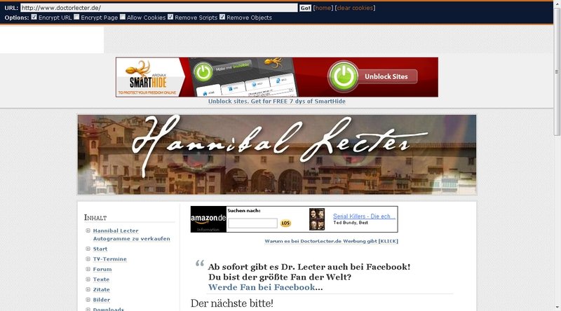 Anonymizer verstecken die IP und teilweise auch die Browserkennung, nerven aber vielfach durch aufdringliche Werbung Anonymizer smarthide