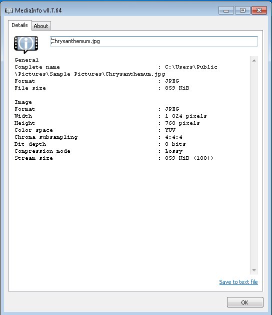 Ansicht des Programmfensters von MediaInfo Lite MediaInfo Lite Programmfenster