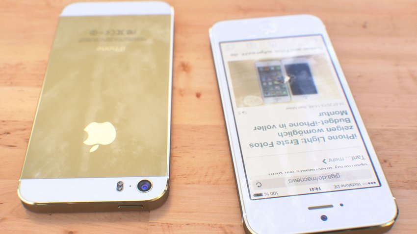 Mockup: iPhone 5S in Weiß & Champagner/Gold