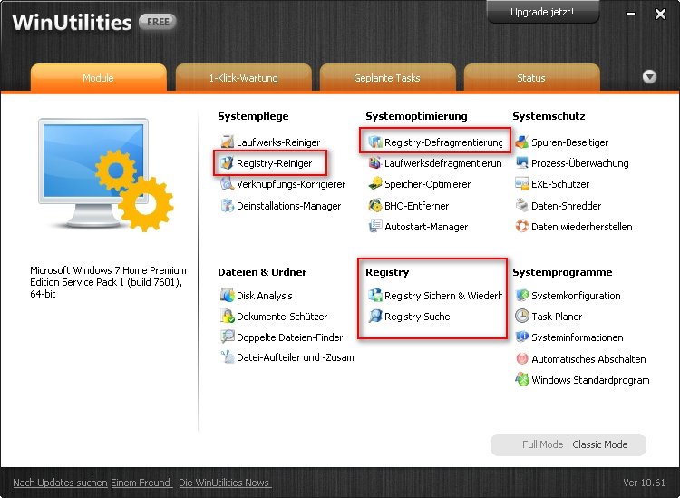 Auch die Perfect Utilities können die Registry aufräumen - Ein Skalpell kann ja auch Brot schneiden perfect utilities