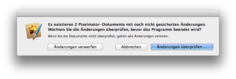Beim Beenden des Programms werden alle Fenster unwiderruflich geschlossen, Änderungen gehen ohne vorherige Sicherung verloren – wie früher.
