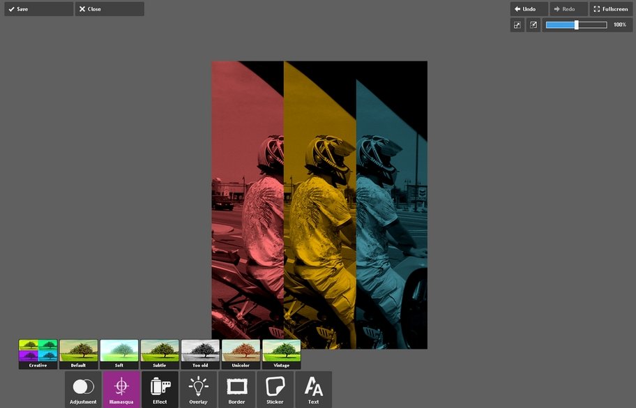 Auch die Online Bildbearbeitung pixlr express ist denkbar einfach aufgebaut - doch schon deutlich umfangreicher pixlr express