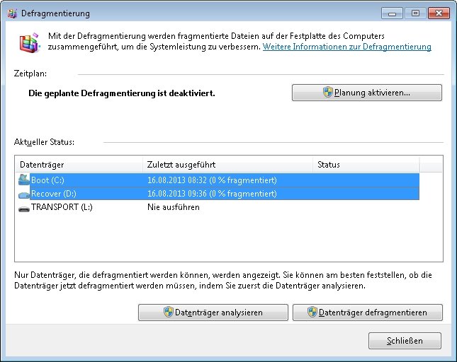 windows 7 defragmentierung