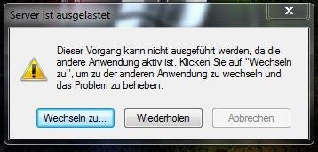 Der Fehler server ist ausgelastet