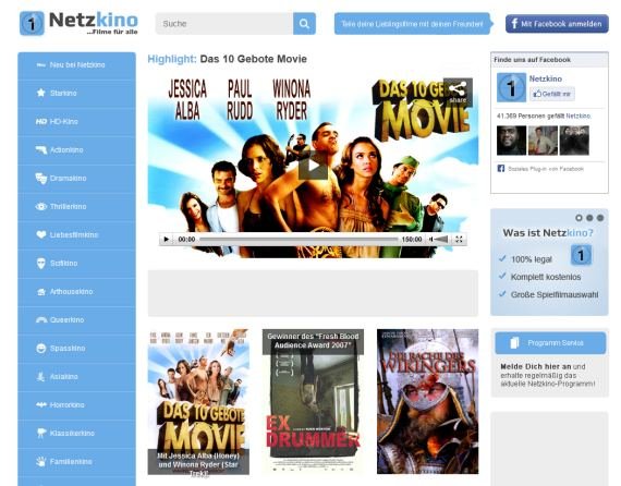 Zwar gibt es bei Netzkino legal Filme aus allen Genres, wahre Blockbuster sind aber nicht dabei netzkino-angebot-screenshot