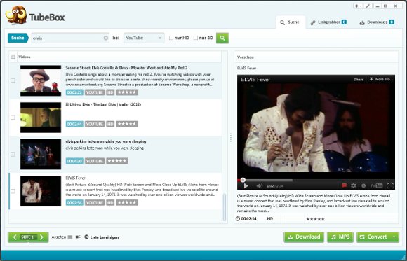Mit Tubebox könnt ihr Videos und Musik bequem von vielen Portalen herunterladen Tubebox Programmfenster