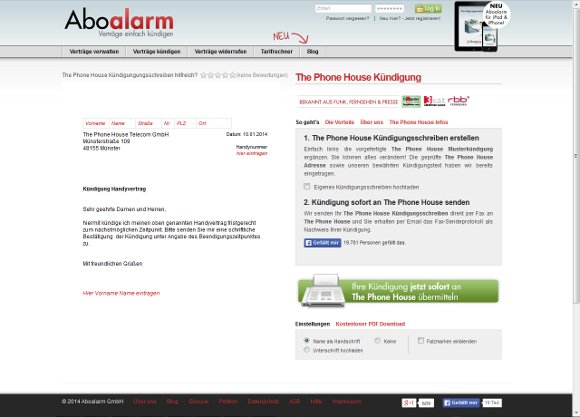 Die Kündigung The Phone House Vorlage erleichtert euch die Kündigung eures Handyvertrags bei The Phone House Kündigung The Phone House Vorlage