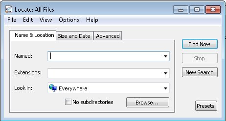 Locate32 findet Dateien auf eurem Rechner schneller als die Windows-Suche Locate32 Programmfenster