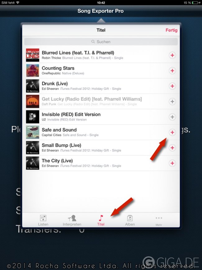 Musik von iPhone zu iPhone: Song Exporter