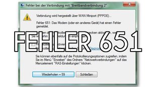 Lösung: Fehler 651 in Windows 7 (keine Internetverbindung)