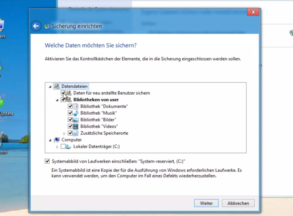 Mit wenigen Klicks wird unter Windows 8 eine neue Bibliothek erstellt, die dann ebenfalls ins Backup mit aufgenommen wird