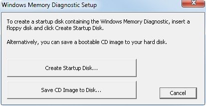 Windows Memory Diagnostic wird auf einem bootfähigen Medium installiert